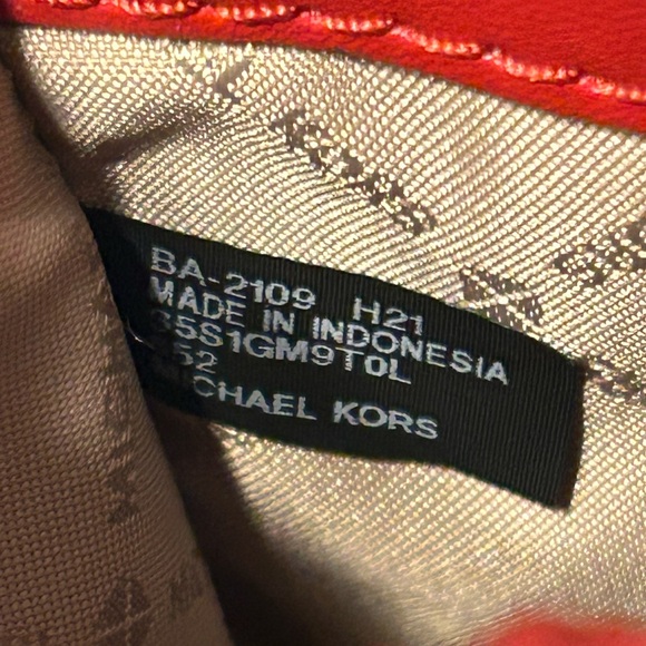 Michael Kors Red Leather Mini Tote Crossbody Bag - Picture 8 of 11